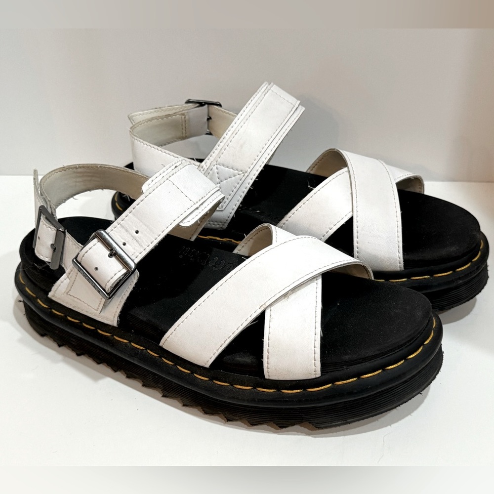 Women’s Dr Martens Voss Platform Sandals in White, Size 9